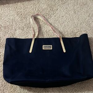Resort tote canvas navy and gold